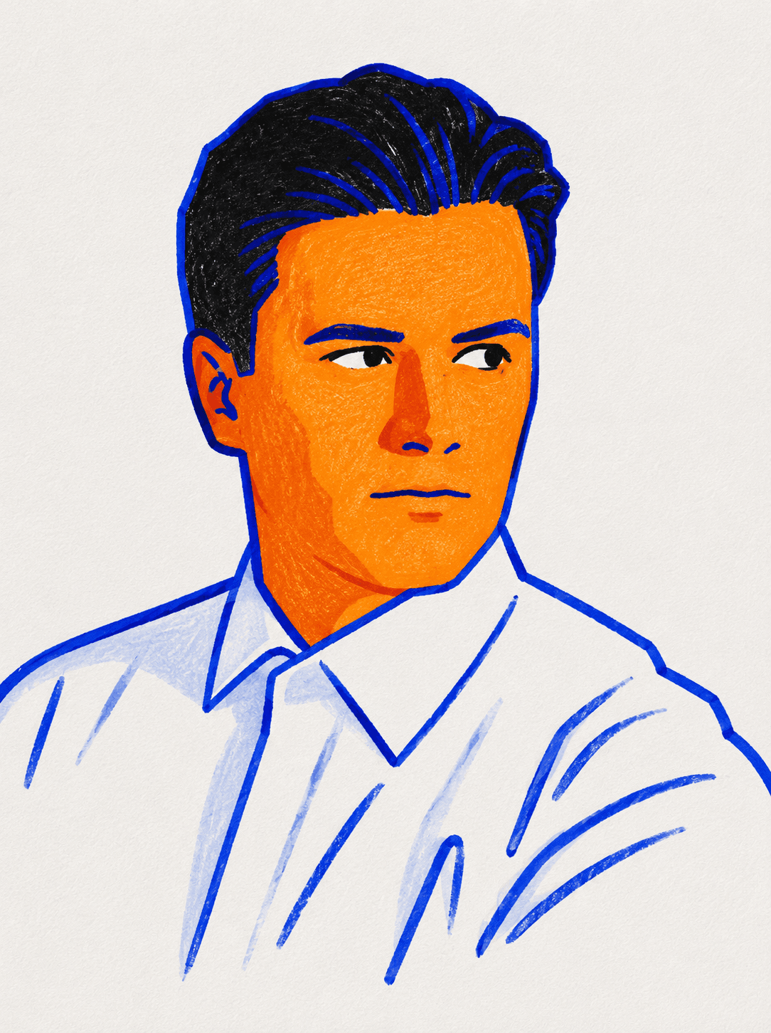 Illustrated portrait of Cristian Rotari
